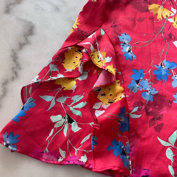 ZARA Floral Frill Romper Ruffle Romper Sz Medium Multicolor - Picture 8 of 12